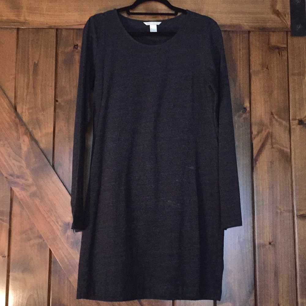 H&M heather navy long sleeved dress